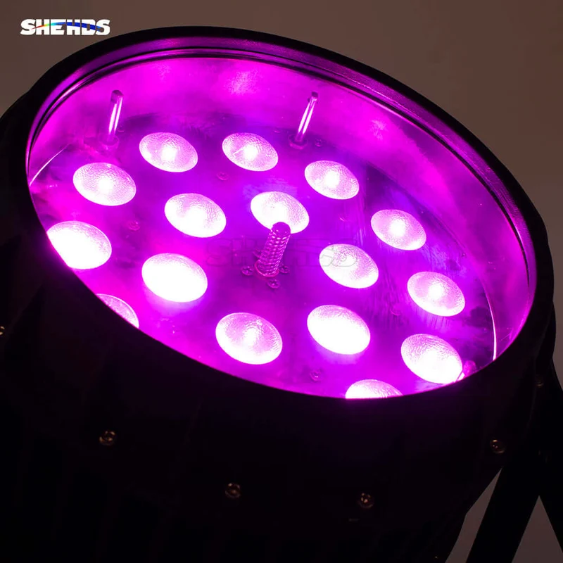 SHEHDS IP65 Waterproof LED Zoom Par Light 18x18W 6in1 RGBWA+UV