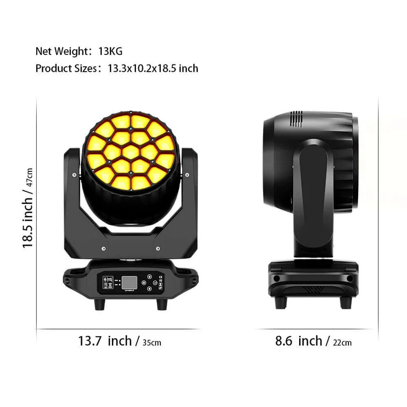 JMS WEBB LED Bee Eye 19x20W & 19x40W RGBW Wash Moving Head Light