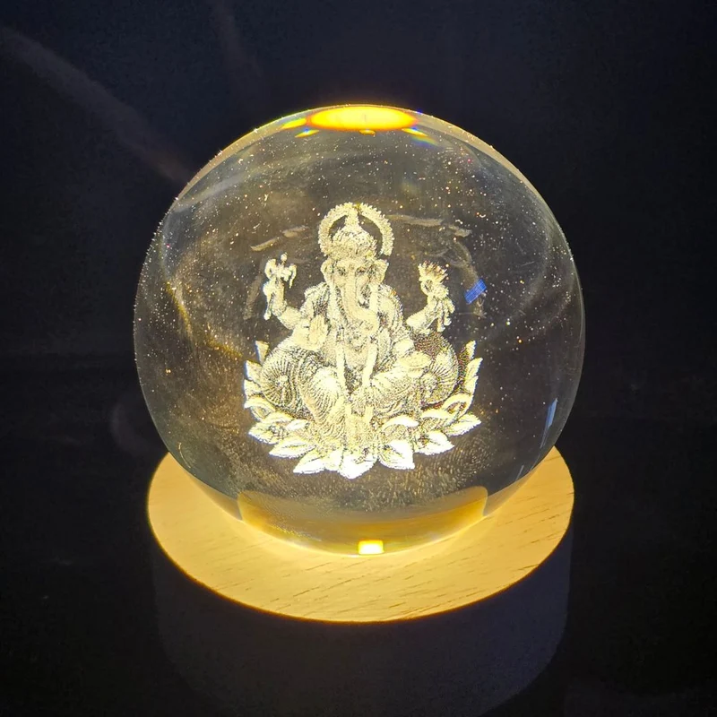 Shree Ganesha's Glow Crystal Ball