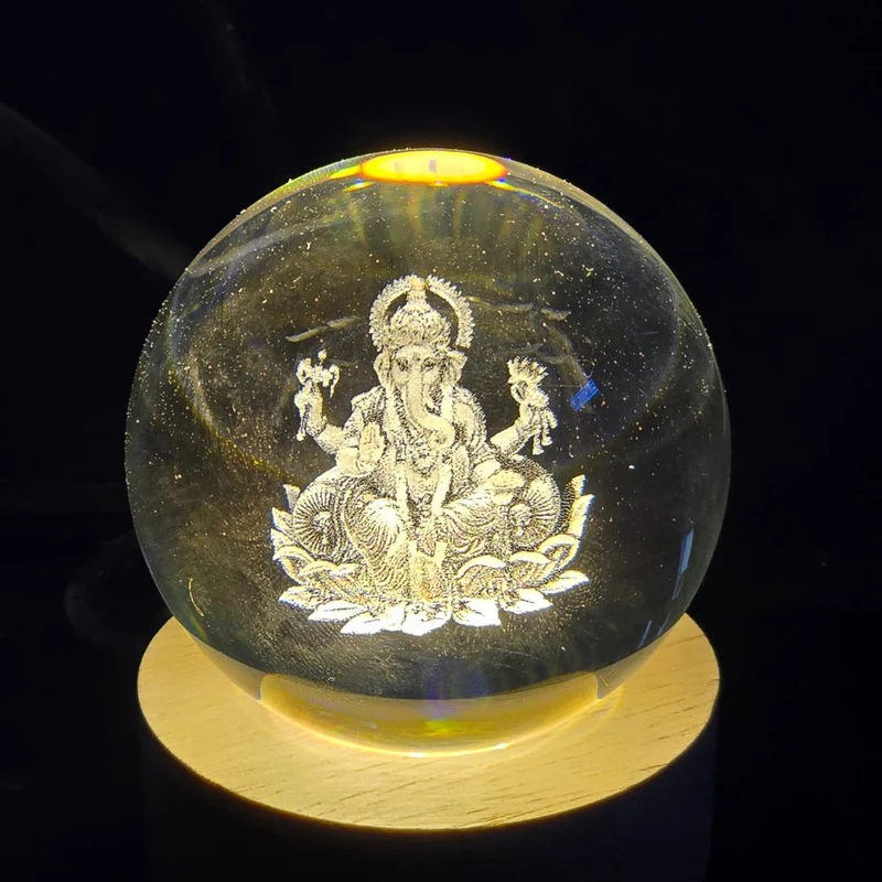 Shree Ganesha's Glow Crystal Ball
