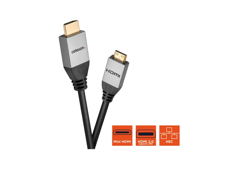 celexon HDMI auf Mini HDMI Kabel mit Ethernet - 2.0a/b 4K - Professional Line