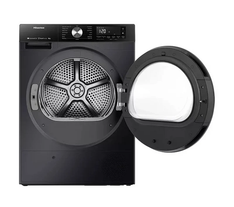 Hisense 3S Series DH3S802BB3 WiFi-enabled 8kg Heat Pump Tumble Dryer Black - A+++ Rated