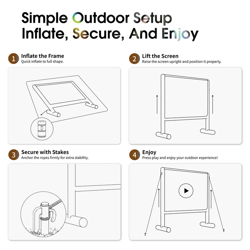 WUPRO AirGo Outdoor Portable Inflatable Projector Screen