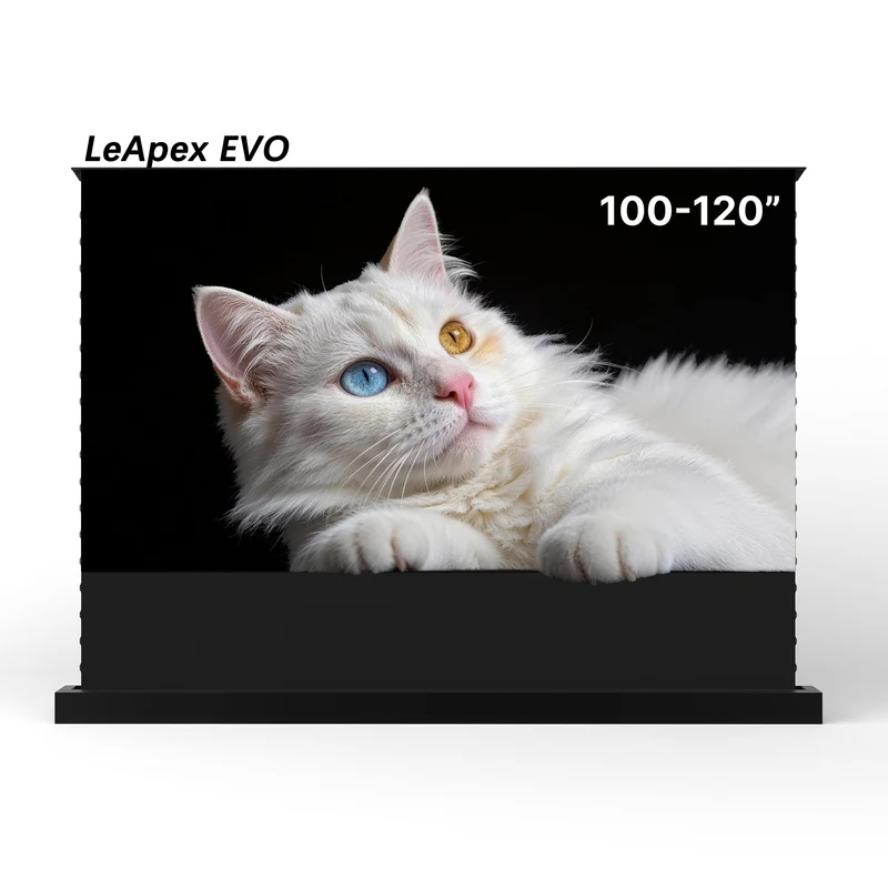 WUPRO LeApex EVO Smart CBSP High Contrast Tension CLR ALR Motorized Floor Rising Screen For UST Projector