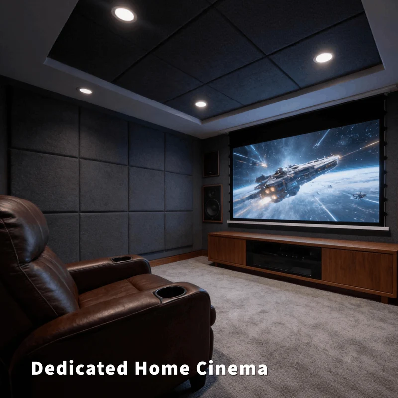 WUPRO Cinema Cirrus In-Ceiling Smart Motorized Drop Down Projector Screen For Long Throw Projector
