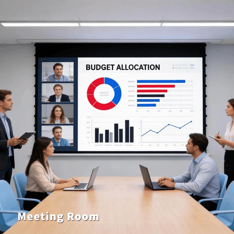 WUPRO Cinema Cirrus In-Ceiling Smart Motorized Drop Down Projector Screen For Long Throw Projector