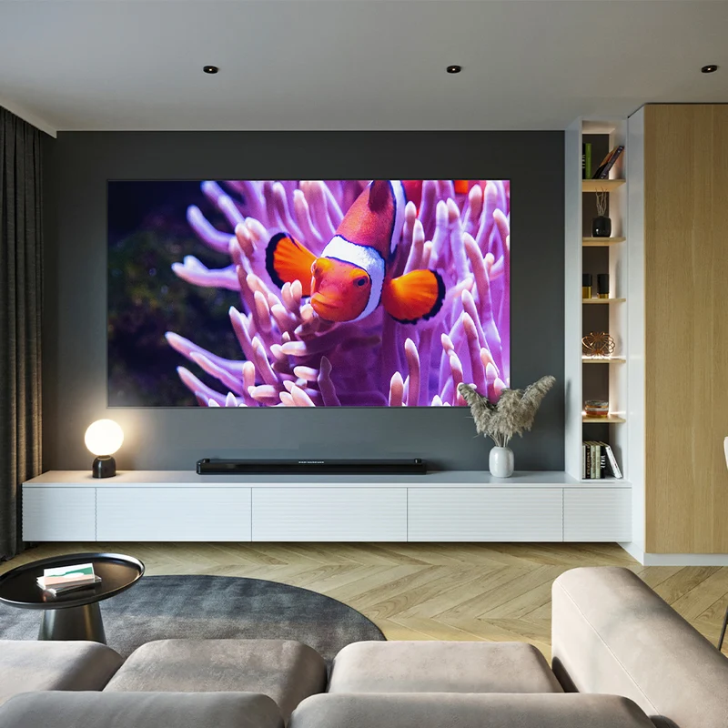 [EU Stock Clearance]130/150" Wupro Cinema Gallery Grey Crystal Enhanced 3D Fixed Frame Projector Screen For Long Throw