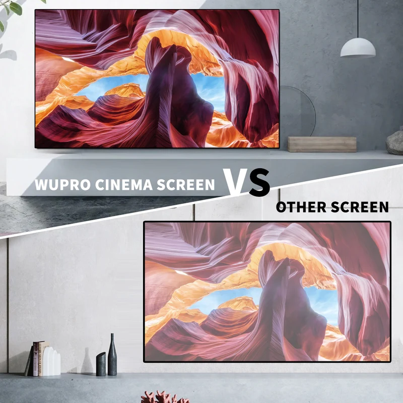 [EU Stock Clearance]130/150" Wupro Cinema Gallery Grey Crystal Enhanced 3D Fixed Frame Projector Screen For Long Throw