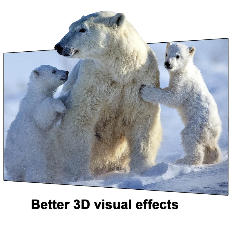 [EU Stock Clearance]130/150" Wupro Cinema Gallery Grey Crystal Enhanced 3D Fixed Frame Projector Screen For Long Throw