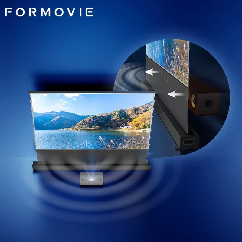 Bundle FORMOVIE Theater Premiun Laser TV + LeApex CBSP CLR ALR Motorised Floor Rising Screen
