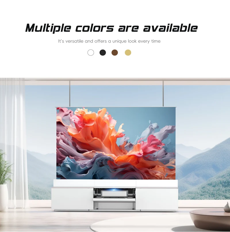 WUPROBUY Bundle UST Projector&Screen& DR-500 Fully Concealed Smart UST Laser TV Cabinet