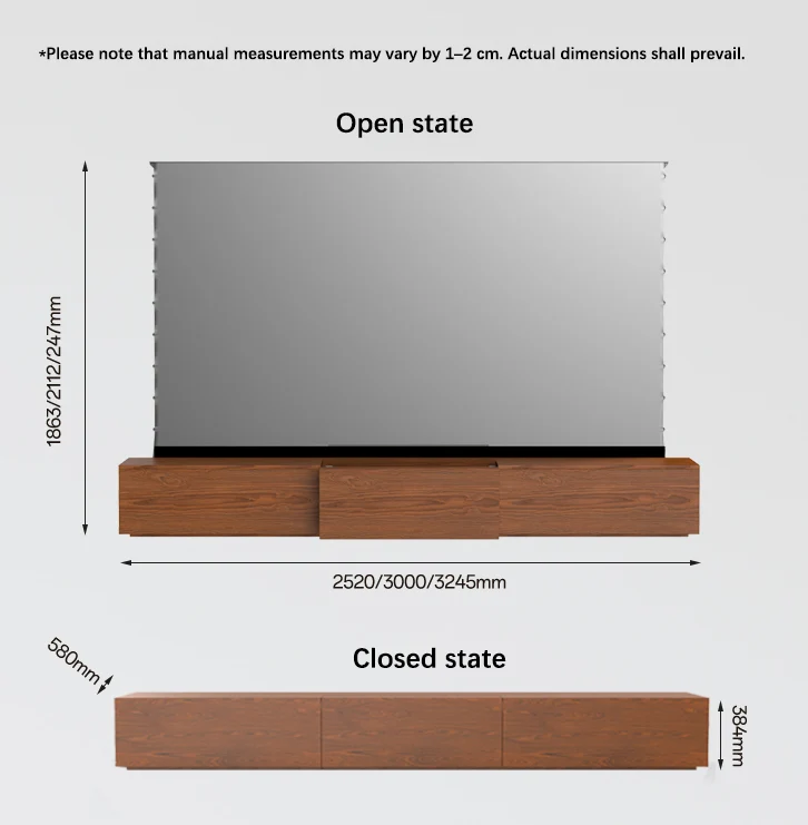 WUPRO DR-580S Customisable colours Solid wood Smart UST Laser TV Cabinet