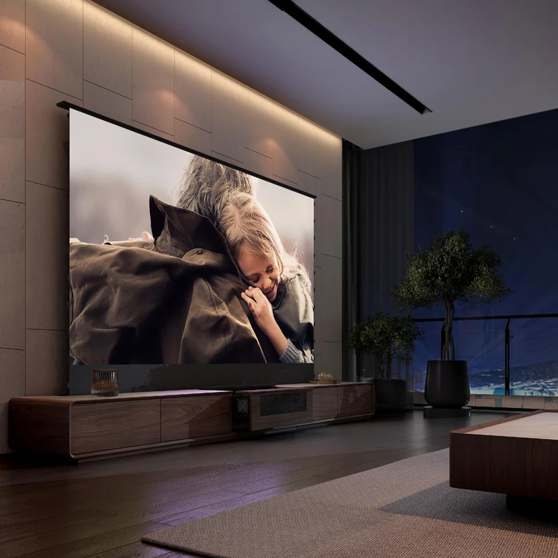 WUPRO × NIKOHOME Phantom5 Masterpiece Series Walnut solid wood Smart Laser TV Cabinet For UST Projector
