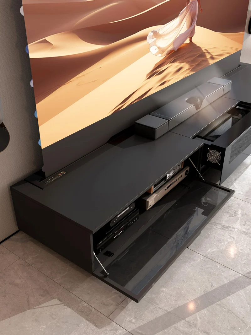 WUPRO x NIKOHOME Berlin1 Masterpiece Series Lacquer-free Finish Solid wood Smart Laser TV Cabinet For UST Projector
