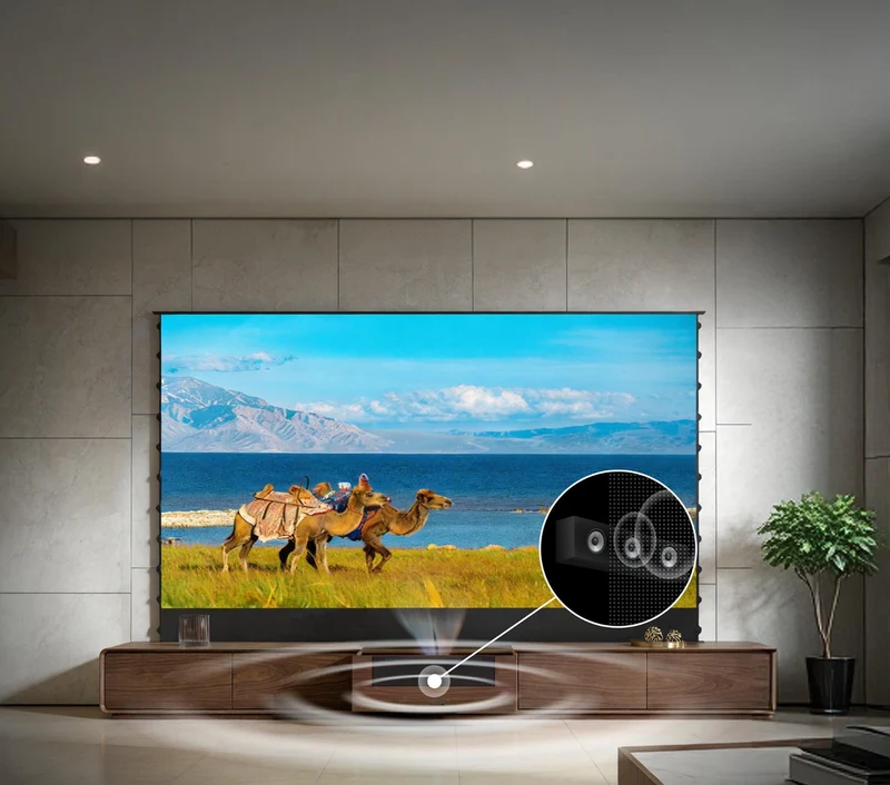 WUPRO × NIKOHOME Phantom5 Masterpiece Series Walnut solid wood Smart Laser TV Cabinet For UST Projector