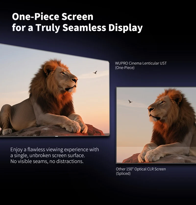 150-inch Seamless WUPRO Cinema Gallery Evo Black Grid Lenticular CLR Fixed Frame screen For UST Projectors