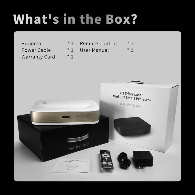 WUPRO Cinema G3 Triple Laser Mini UST Smart Projector wtih Google TV