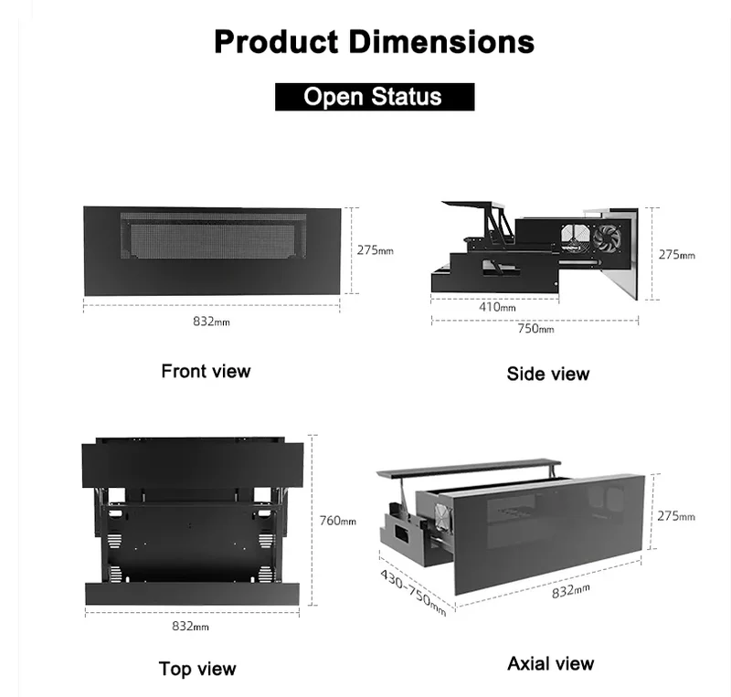 WUPRO W90 Smart Motorized Laser TV Cabinet Automated Sliding Module For DIY your cabinet