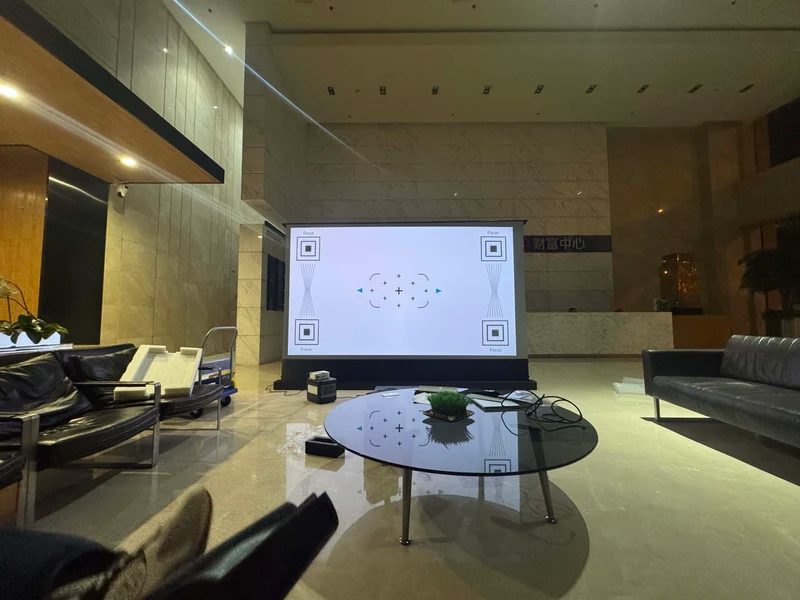 150-inch Seamless WUPRO Cinema Black Grid Lenticular ALR CLR Smart Motorized Tension Floor Rising Screen For UST Projector
