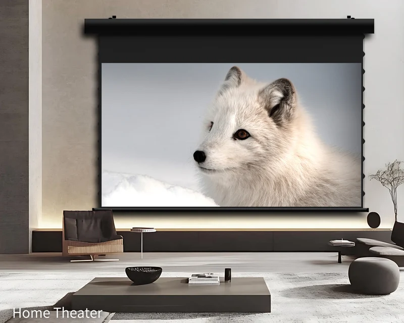 WUPRO Cinema FlowArc Luxury Smart Motorized Drop Down Projector Screen For Long Throw Projector