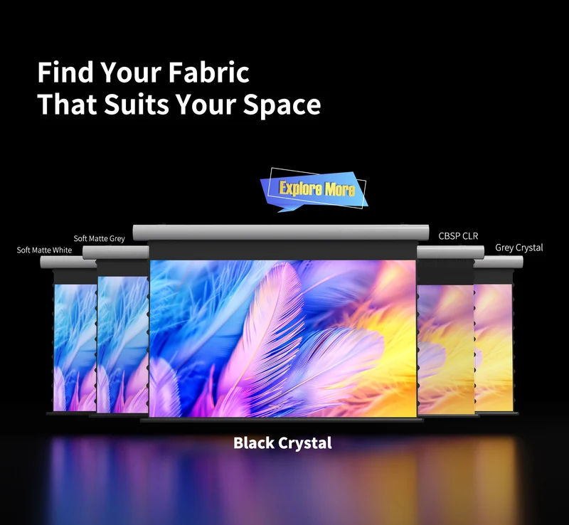 WUPRO Cinema FlowArc Luxury Smart Motorized Drop Down Projector Screen For Long Throw Projector