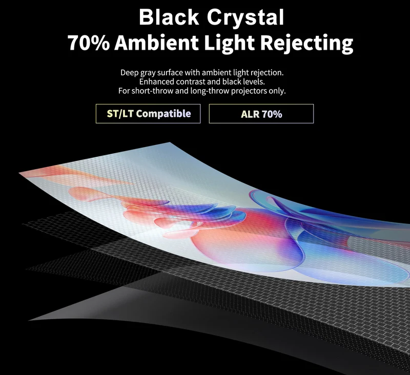 WUPRO Cinema FlowArc Luxury Smart Motorized Drop Down Projector Screen For Long Throw Projector