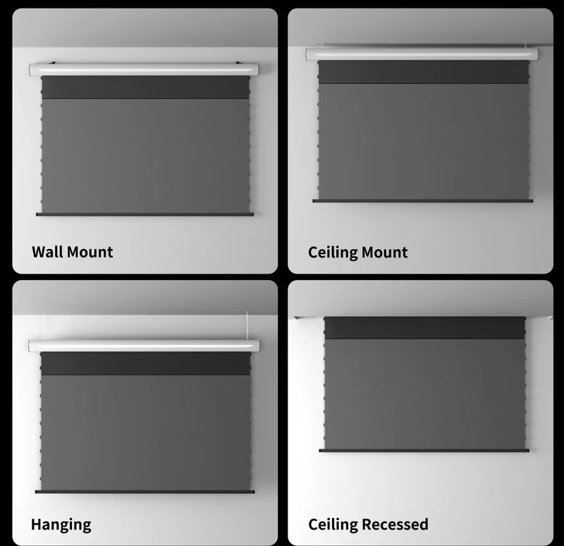 WUPRO Cinema FlowArc Luxury Smart Motorized Drop Down Projector Screen For Long Throw Projector