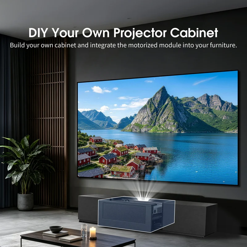 WUPRO Motorized UST Projector Sliding Module for DIY Laser TV Cabinets