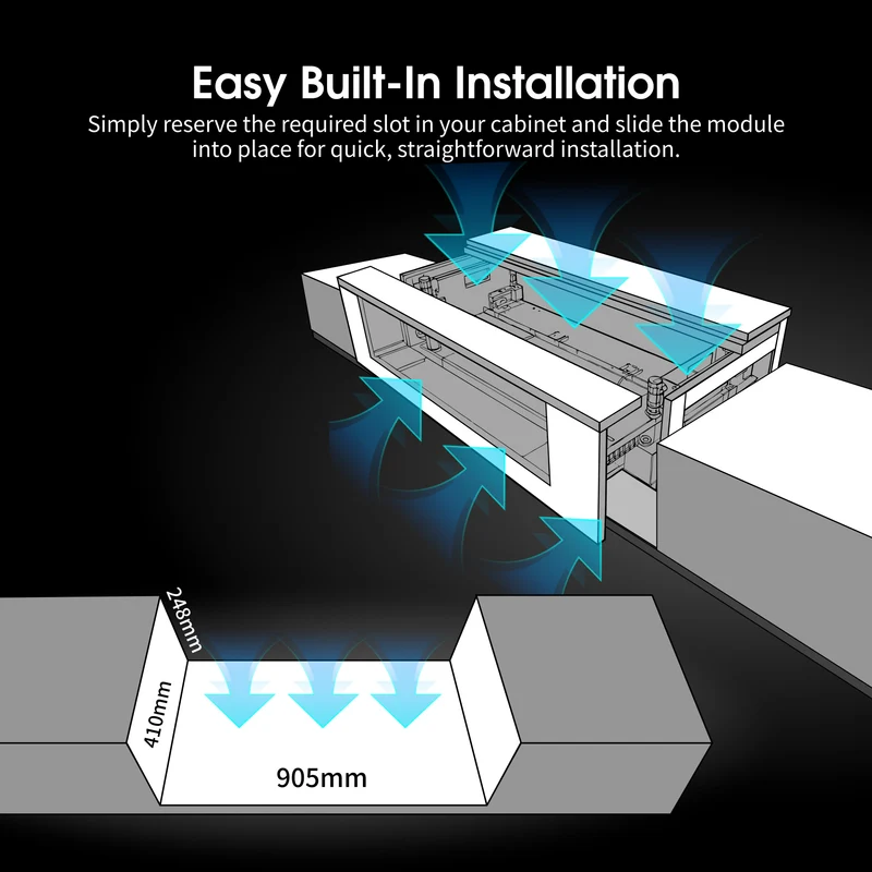 WUPRO Motorized UST Projector Sliding Module for DIY Laser TV Cabinets