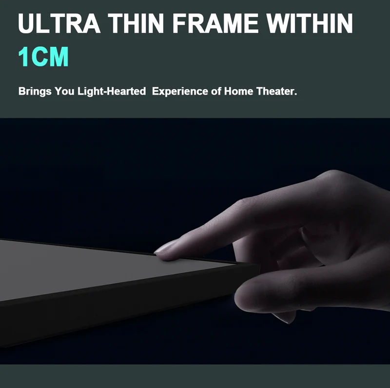 Wupro Cinema Soft matte white Anti-laser Speckle Frame Projector Screen For Long Throw & Short Throw & UST