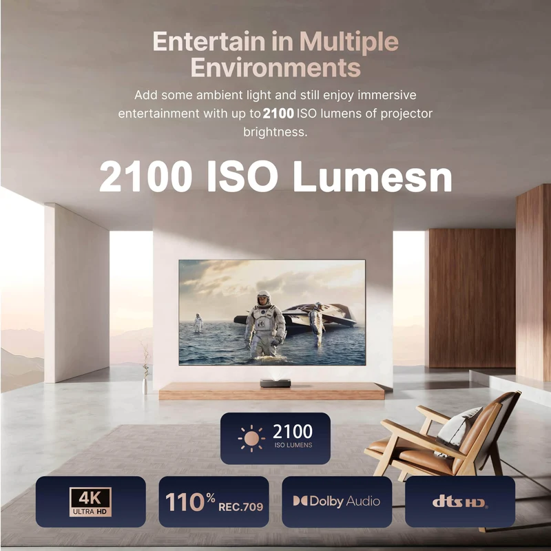 Formovie Cinema Edge Ultra Short Throw 4K Laser Projector Google TV