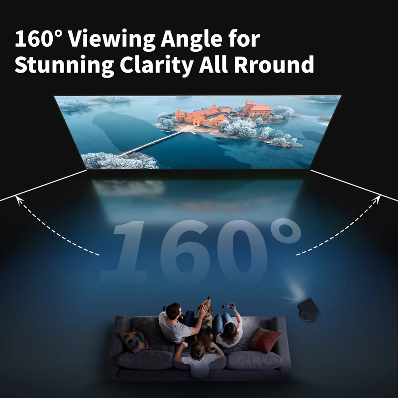 Wupro Cinema Gallery Soft Gray Matte Fixed Frame Projector Screen For Long Throw & Short Throw & UST
