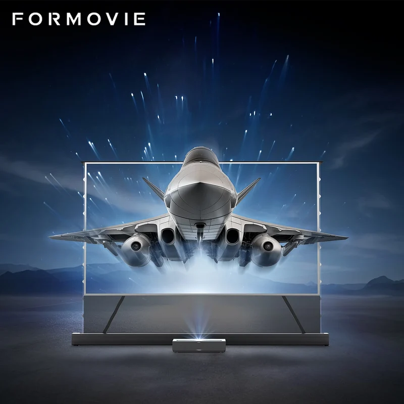 FORMOVIE 120inch CBSP Tension Perforated UST ALR Motorized Floor Rising Screen For Ultra Short Throw Projector