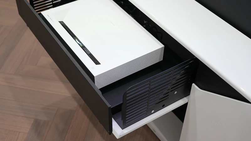 WUPRO X NECTUNT Invisible Laser Cinema R30 Carlofi Series With CLR ALR Screen integrated Luxury Design Smart Laser TV Cabinet