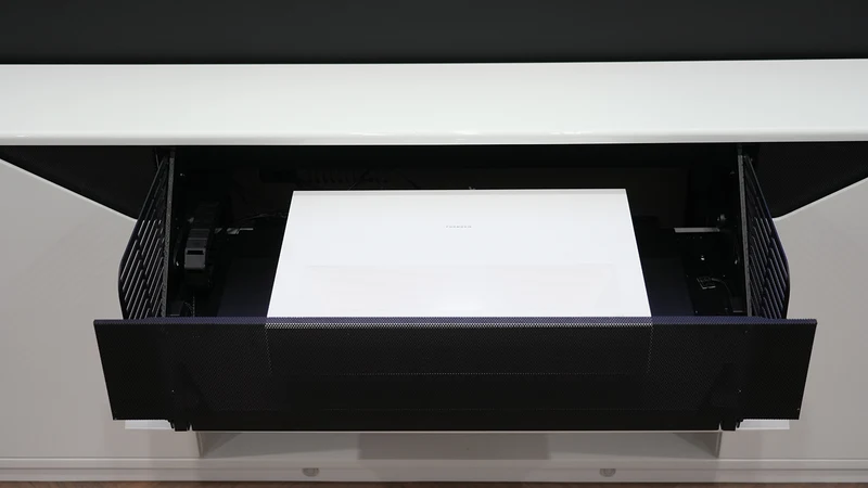 WUPRO X NECTUNT Invisible Laser Cinema R30 Carlofi Series With CLR ALR Screen integrated Luxury Design Smart Laser TV Cabinet