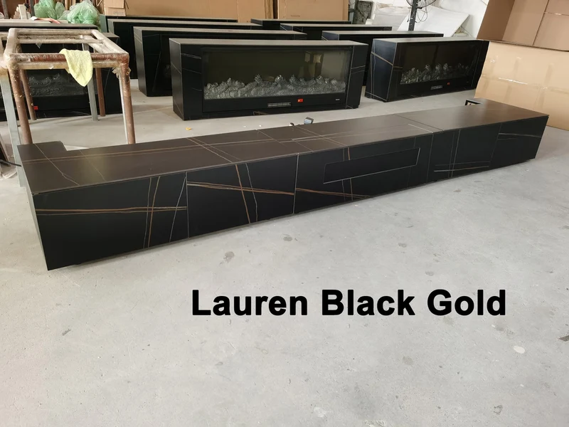 WUPRO Cinema Customizable size/material Sintered Stone Motorised Smart Integrated Laser TV Cabinet with CBSP floor rising screen