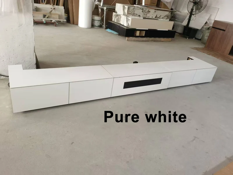 WUPRO Cinema Customizable size/material Sintered Stone Motorised Smart Integrated Laser TV Cabinet with CBSP floor rising screen