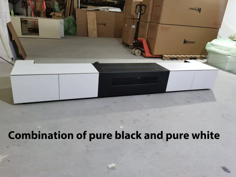 WUPRO Cinema Customizable size/material Sintered Stone Motorised Smart Integrated Laser TV Cabinet with CBSP floor rising screen