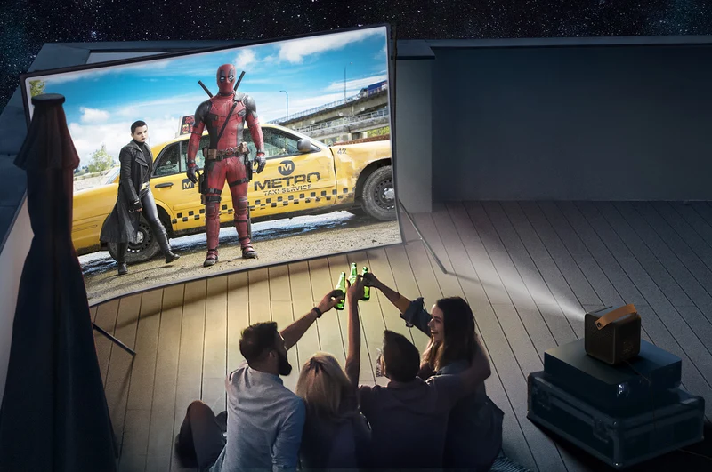 [Clearance]Formovie Dice Mini Portable DLP Projector Native 1080P 700 ANSI Lumens Built in Google Assistant