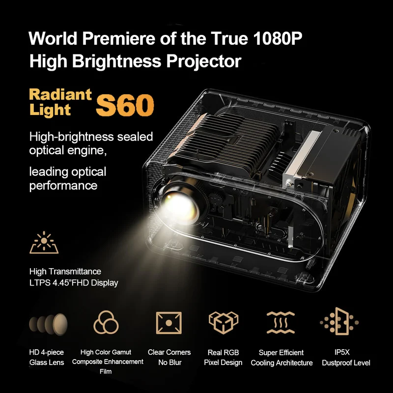 FORMOVIE Xming V1 True 1080P Native High Brightness Boston Acoustics HDR Smart Projetor