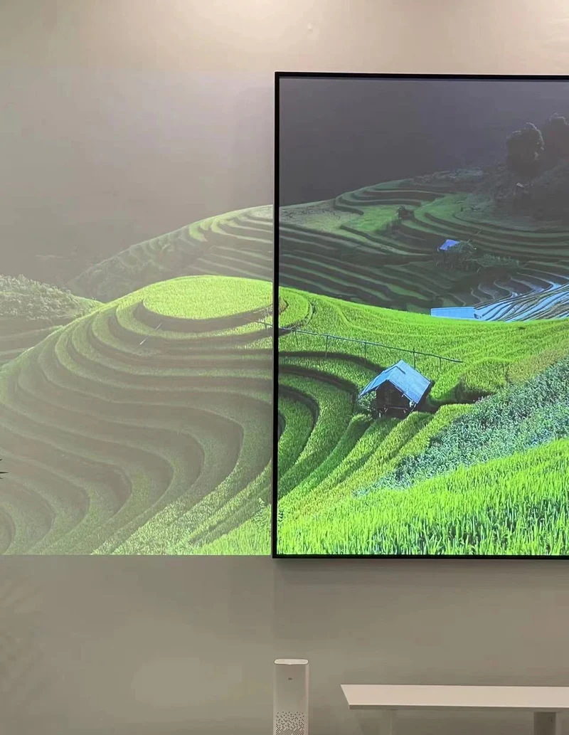70"-150" Wupro Cinema Gallery Black Crystal ALR Ambient Light Rejecting Fixed Frame Projector Screen For Long Throw
