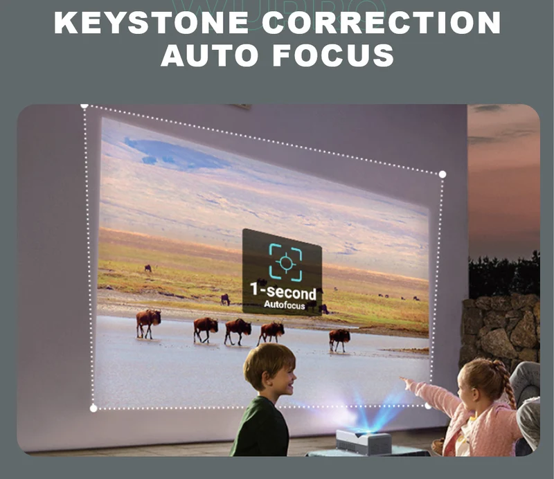 WUPRO Global Version UST Lite One Smart DLP 3D Ultra Bright Projectors Android 9.0 Portable Ultra Short Throw Projector