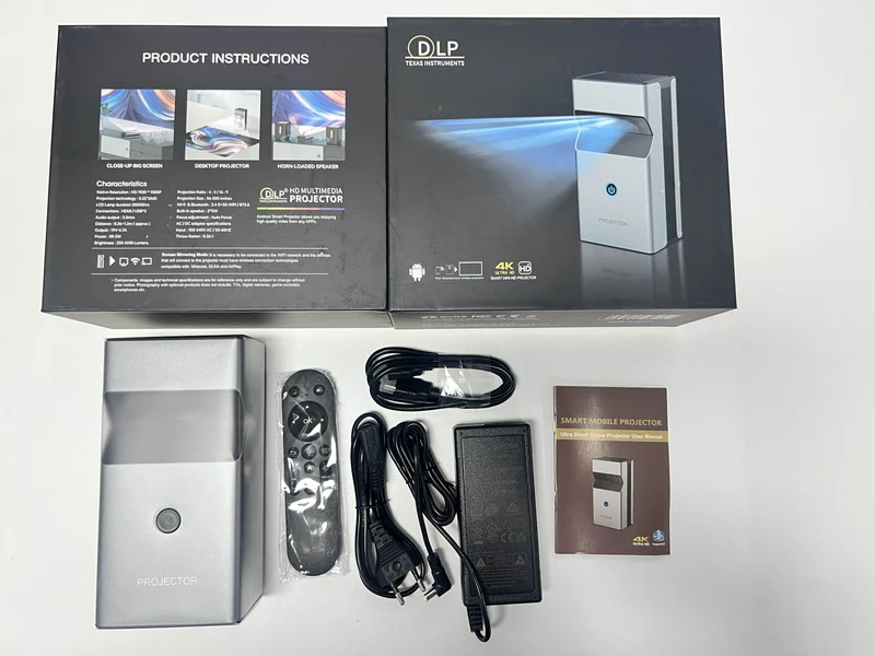 WUPRO Global Version UST Lite One Smart DLP 3D Ultra Bright Projectors Android 9.0 Portable Ultra Short Throw Projector