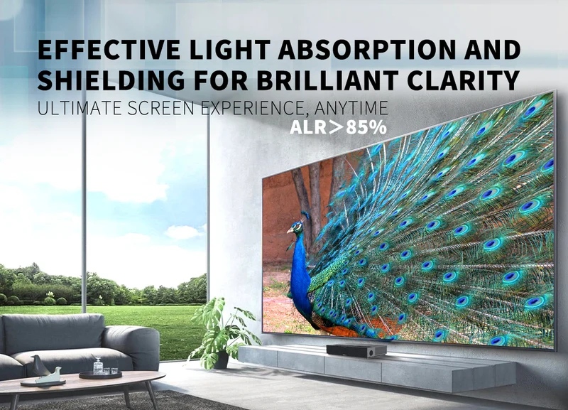 100/120inch WUPRO Cinema Fresnel Peacock Series 4K&8K UST ALR Fixed Frame Screen For UST Projector