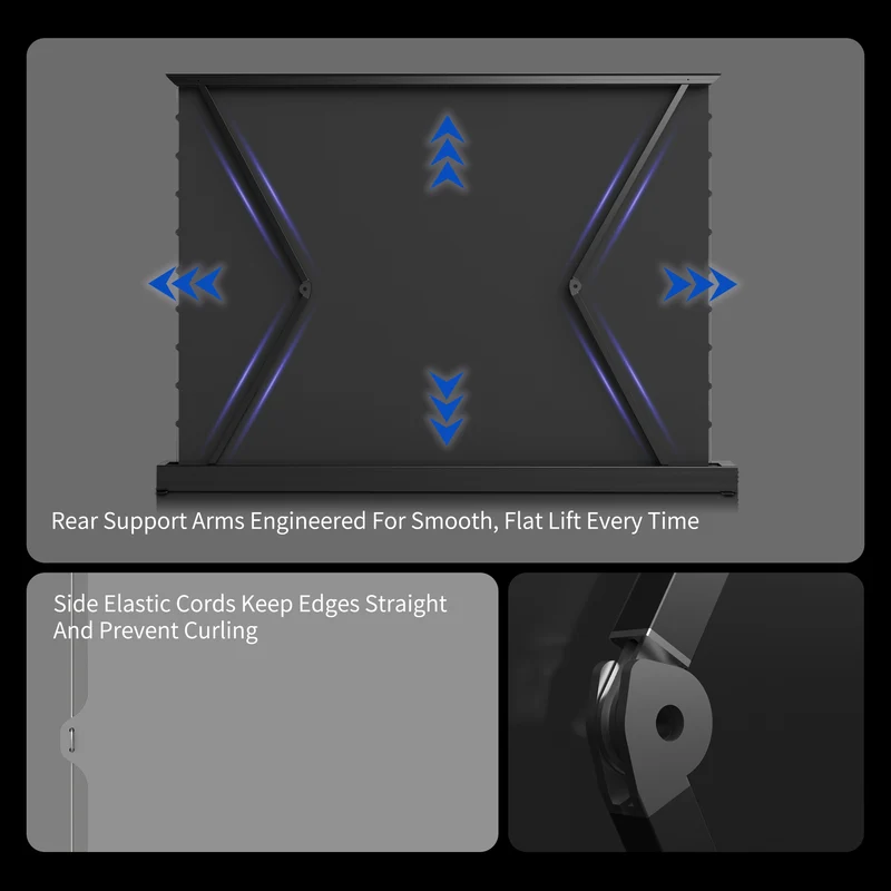 WUPRO CINEMA-LEVEL Smart Enhanced Gain Motorized Tension Floor Rising Screen For Long Throw projector