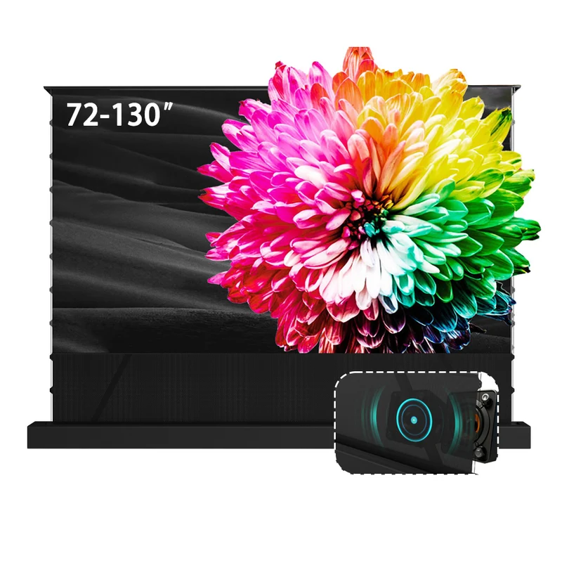 WUPRO CINEMA-LEVEL LeApex Smart CBSP Excellent Contrast Tension CLR ALR Motorized Floor Rising Screen For UST Projector