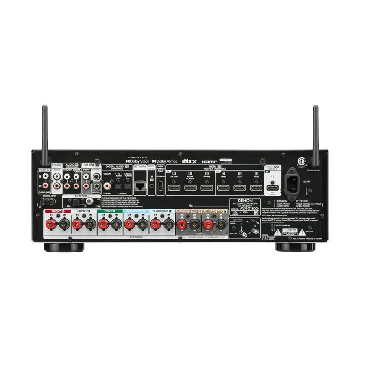 DENON AVRX1800H | Récepteur AV 7.2 Canaux - Vidéo 8K - Cinéma - Dolby Atmos - DTS:X - Noir