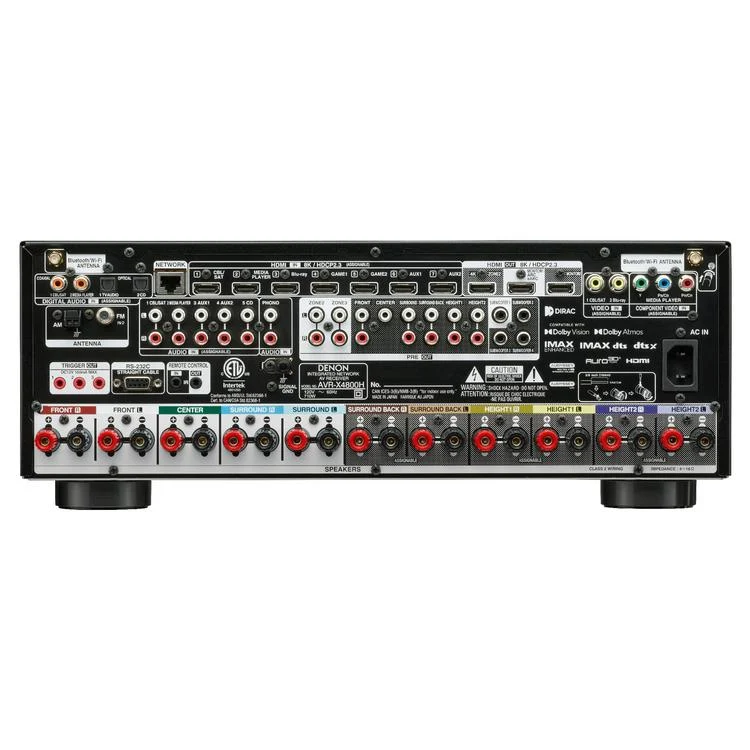 Denon AVRX4800H & HOME250 | Récepteur AV 9.4 canaux et haut-parleur sans-fil - 8K - Auro 3D - Cinéma maison - HEOS - Noir