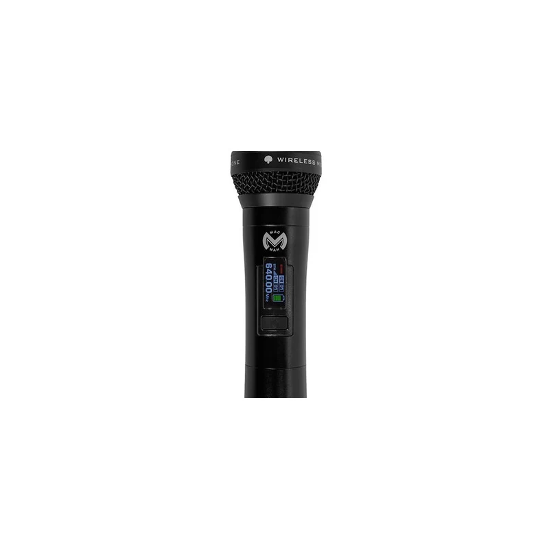 Mac Mah Dual-channel UHF wireless system with True Diversity, 50 MHz bandwidth, infrared pairing, includes two cardioid handheld