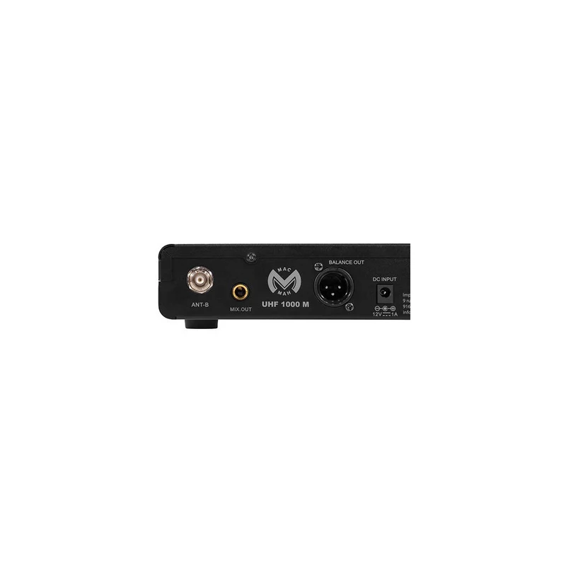 Mac Mah Professional wireless microphone system, dynamic cardioid interchangeable capsule, True Diversity receiver, infrared pai